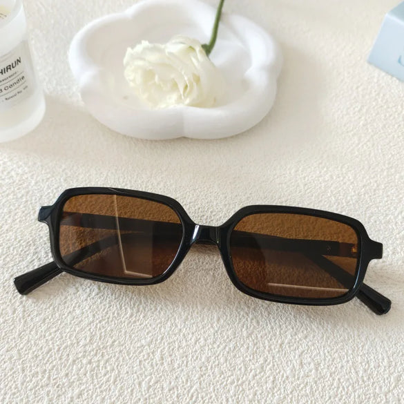Vacation Simple Style Color Block Resin Square Full Frame Women'S Sunglasses