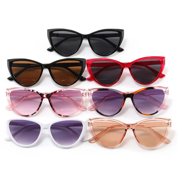 Vacation Simple Style Solid Color Ac Cat Eye Full Frame Women'S Sunglasses