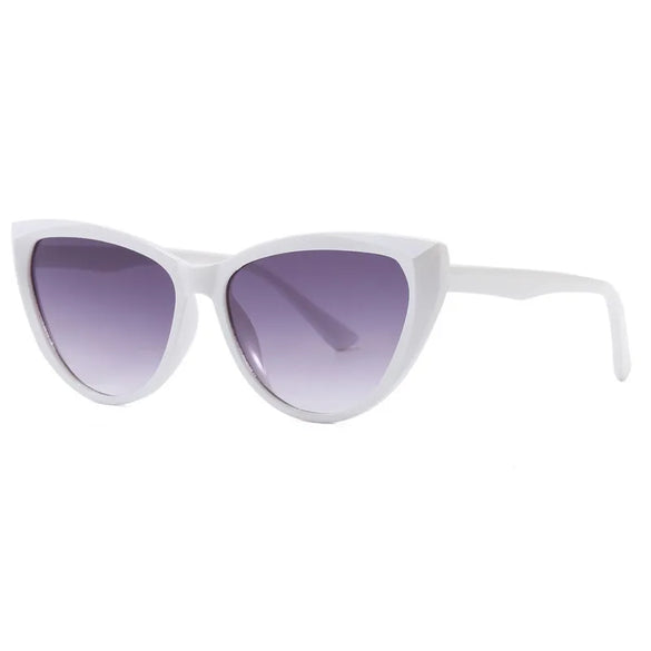 Vacation Simple Style Solid Color Ac Cat Eye Full Frame Women'S Sunglasses