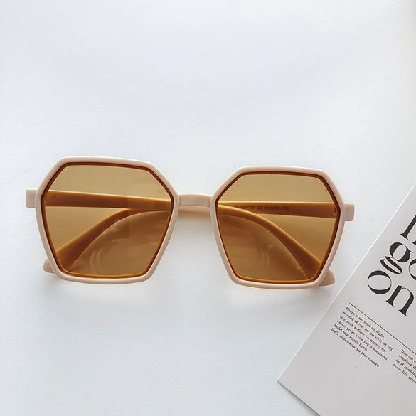 Vacation Solid Color Pc Resin Polygon Full Frame Women'S Sunglasses