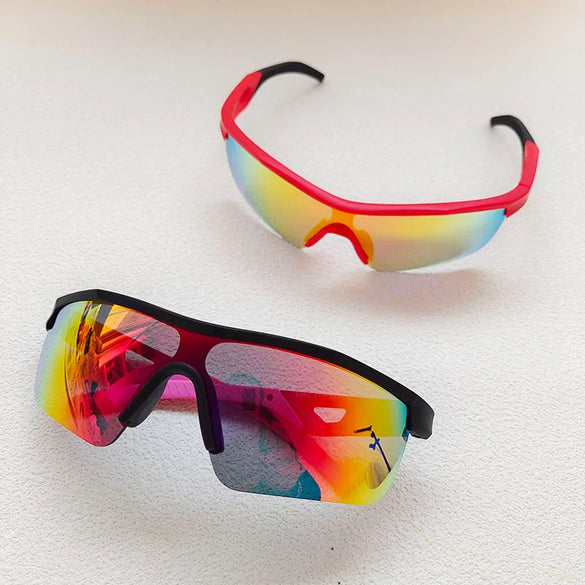 Vacation Sports Cool Style Color Block Resin Avaitor Half Frame Kids Sunglasses