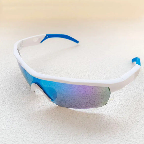 Vacation Sports Cool Style Color Block Resin Avaitor Half Frame Kids Sunglasses