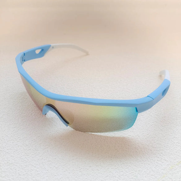 Vacation Sports Cool Style Color Block Resin Avaitor Half Frame Kids Sunglasses