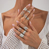 Vacation Style Metal Geometric Starfish Opening Ring Set For Women With Electroplating