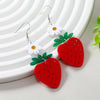 Vacation Sweet Flower Strawberry Arylic Alloy Women'S Drop Earrings