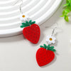 Vacation Sweet Flower Strawberry Arylic Alloy Women'S Drop Earrings