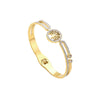 Vacuum Electroplated Titanium Steel Bracelet With Niche Design And All Match Zircon Life Tree Pattern