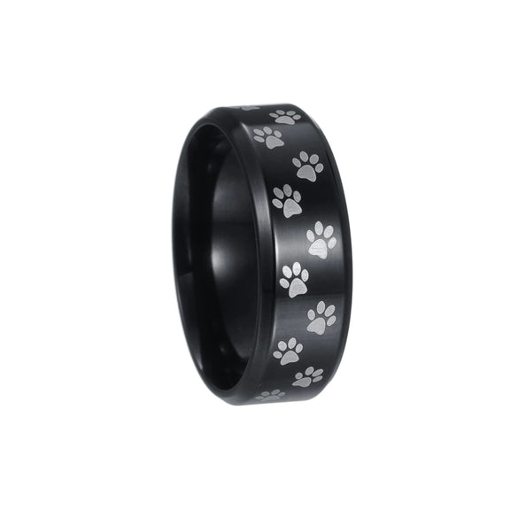 Vacuum Plating Laser Marking Stainless Steel Geometric Ring For Men