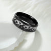 Vacuum Plating Laser Marking Stainless Steel Geometric Ring For Men