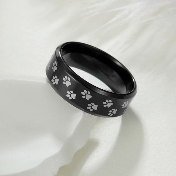 Vacuum Plating Laser Marking Stainless Steel Geometric Ring For Men
