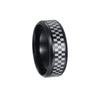 Vacuum Plating Laser Marking Stainless Steel Geometric Ring For Men