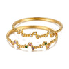 Vacuumplated Stainless Steel Bracelet For Women With Irregular Zircon Design And Understated Luxury Style
