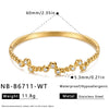 Vacuumplated Stainless Steel Bracelet For Women With Irregular Zircon Design And Understated Luxury Style