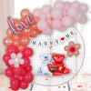 Valentine's Day Latex Balloon Chain Set With Round Balloons Rose Petal And Bear Decorations For Wedding And Party Decor