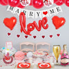 Valentine’s Day Love Balloon Decoration Set With Round Latex And Aluminum Foil Balloons For Wedding Confession And Room Decor