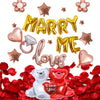 Valentine's Day Love Balloon Set With Heart And Bear Designs Red And White Latex And Metallic Foil Decorative Balloons