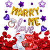 Valentine's Day Love Balloon Set With Heart And Bear Designs Red And White Latex And Metallic Foil Decorative Balloons