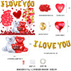 Valentine's Day Love Balloon Set With Heart And Bear Designs Red And White Latex And Metallic Foil Decorative Balloons