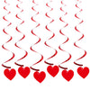 Valentine's Day Love Spiral Hanging Decorations Paper And Pvc Pendant Set For Party Living Room And Wedding Decor