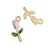 Valentine's Day Rose Dripping Oil Alloy Pendant Jewelry Accessories