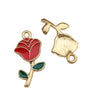 Valentine's Day Rose Dripping Oil Alloy Pendant Jewelry Accessories
