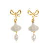 Vegetable Wine Glass Pearl Earrings Copper Electroplating Women's