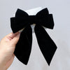 Velvet Big Bow Female Handmade Hairpin Back Head Elegant Top Clip Hair Accessories