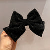 Velvet Big Bow Female Handmade Hairpin Back Head Elegant Top Clip Hair Accessories