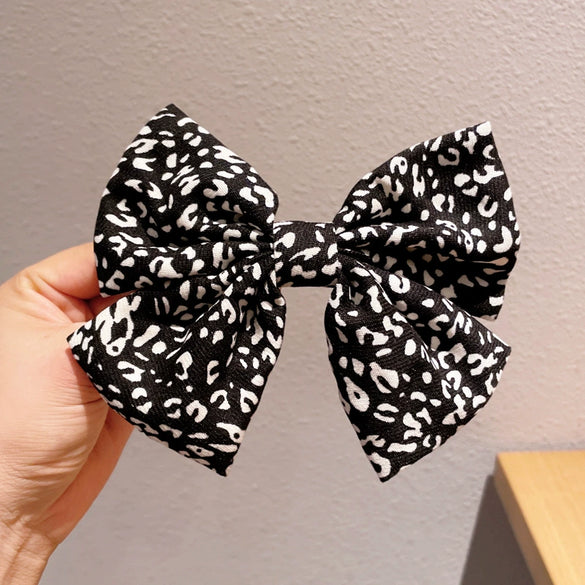 Velvet Big Bow Female Handmade Hairpin Back Head Elegant Top Clip Hair Accessories
