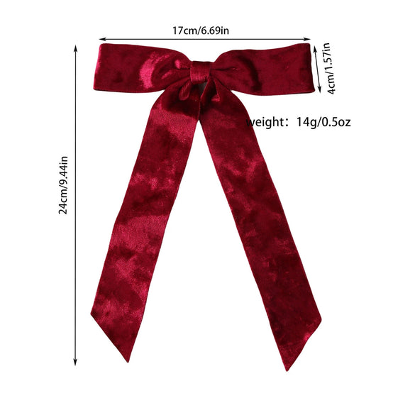 Velvet Bow Hair Accessories Handmade Duckbill Clip Hairpin For Women