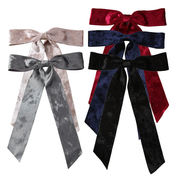 Velvet Bow Hair Accessories Handmade Duckbill Clip Hairpin For Women