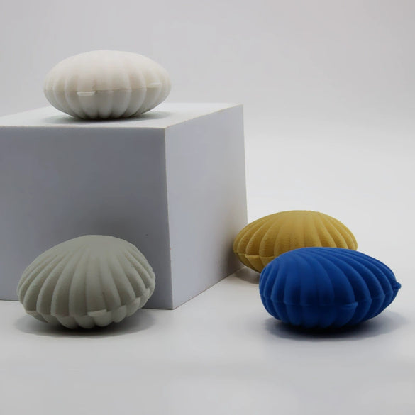 Velvet Clamshell Jewelry Gift Box Flannel Flip Ring Box For Earrings Pendant And Necklace Packaging Cute Minimal Style