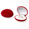 Velvet Clamshell Jewelry Gift Box Flannel Flip Ring Box For Earrings Pendant And Necklace Packaging Cute Minimal Style