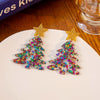 Versatile Acrylic Electroplated Fivepointed Star Christmas Tree Earrings For Women