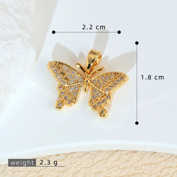 Versatile Butterfly Animal Zodiac Copper Micropaved Pendant Accessories For Women