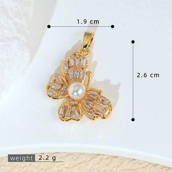Versatile Butterfly Animal Zodiac Copper Micropaved Pendant Accessories For Women
