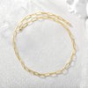 Versatile Copper Plated 18K Gold Paper Clip Chain Necklace For Women With Geometric And Simple Style