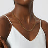 Versatile Copper Plated 18K Gold Paper Clip Chain Necklace For Women With Geometric And Simple Style
