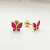 Versatile Daily Multipierced Animal Colorful Flower Stainless Steel Electroplated Women's Earrings