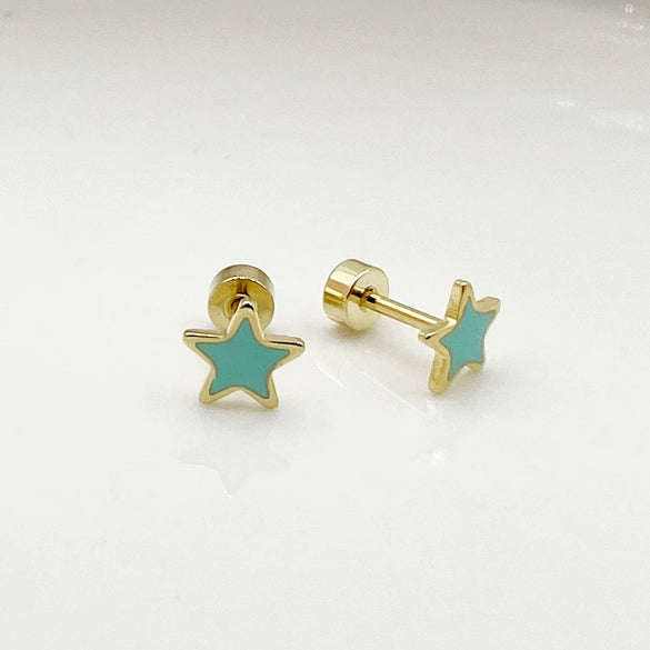 Versatile Daily Multipierced Animal Colorful Flower Stainless Steel Electroplated Women's Earrings