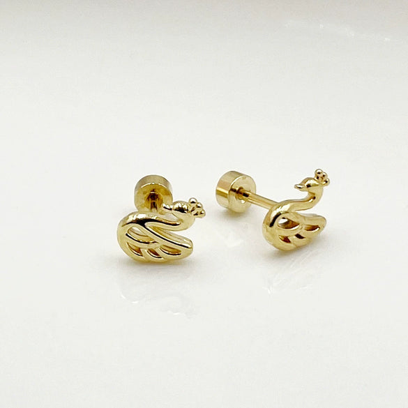 Versatile Daily Multipierced Animal Colorful Flower Stainless Steel Electroplated Women's Earrings