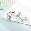 Versatile Fivepointed Star Earrings Titanium Steel Zirconia Geometric Style Piercing Earrings