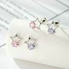 Versatile Fivepointed Star Earrings Titanium Steel Zirconia Geometric Style Piercing Earrings