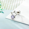 Versatile Fivepointed Star Earrings Titanium Steel Zirconia Geometric Style Piercing Earrings