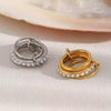 Versatile Geometric Stainless Steel Ring Plated With 18K Gold And Set With Threelayer Imitation Pearl