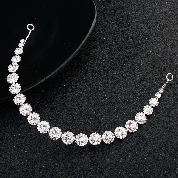 Versatile Headband Alloy Rhinestone Flower Design Women's Headwear Accessories