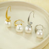 Versatile Highend Stainless Steel Cshaped Pearl Pendant Electroplated Jewelry For Women