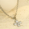 Versatile Highend Stainless Steel Necklace With Cross Spiral Texture And Electroplating Treatment