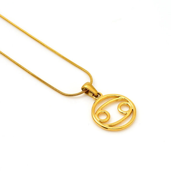 Versatile Hollow Constellation Pendant 316L Stainless Steel Clavicle Chain Electroplated Fashion Necklace