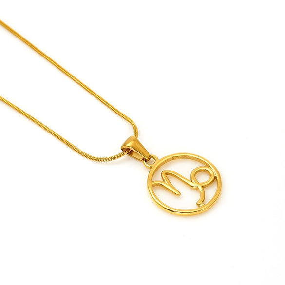 Versatile Hollow Constellation Pendant 316L Stainless Steel Clavicle Chain Electroplated Fashion Necklace